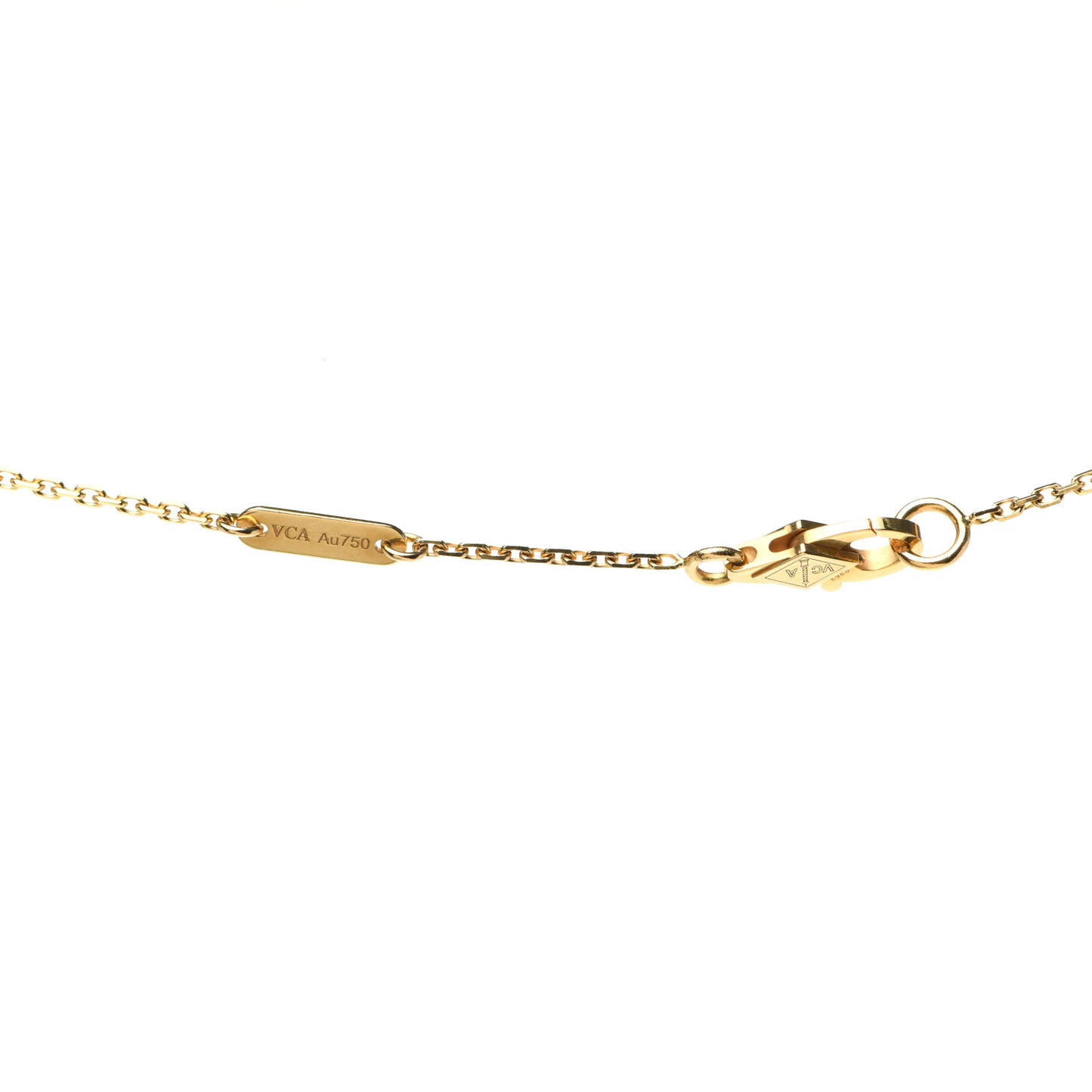 18K Yellow Gold Mother of Pearl Sweet Alhambra Butterfly Pendant Necklace