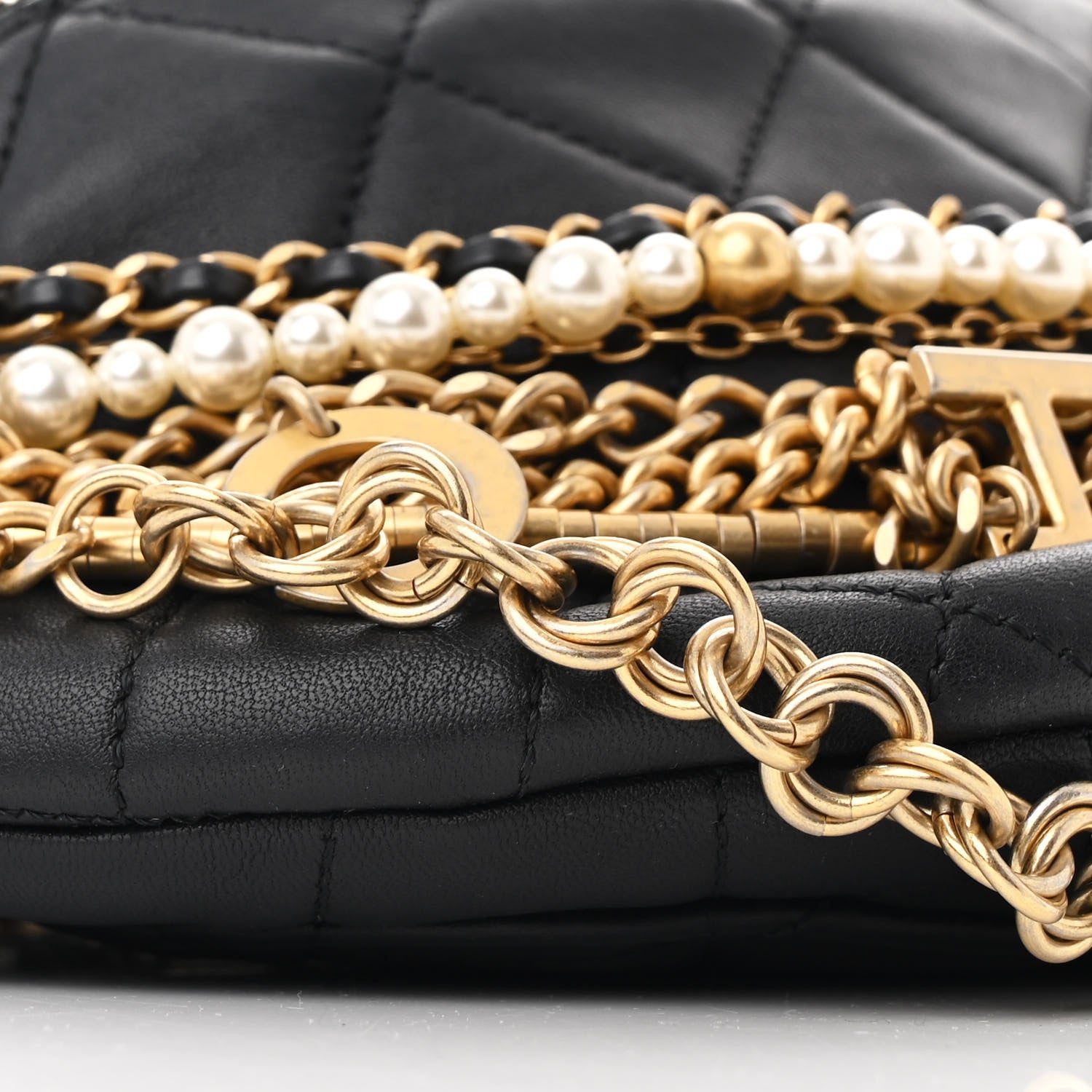 Chanel Lambskin Quilted All About Chains Waist Belt Bag Black 9 of 10