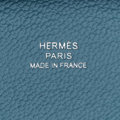Hermes Chevre Mysore Bastia Coin Purse Bleu Aztec 6 of 9