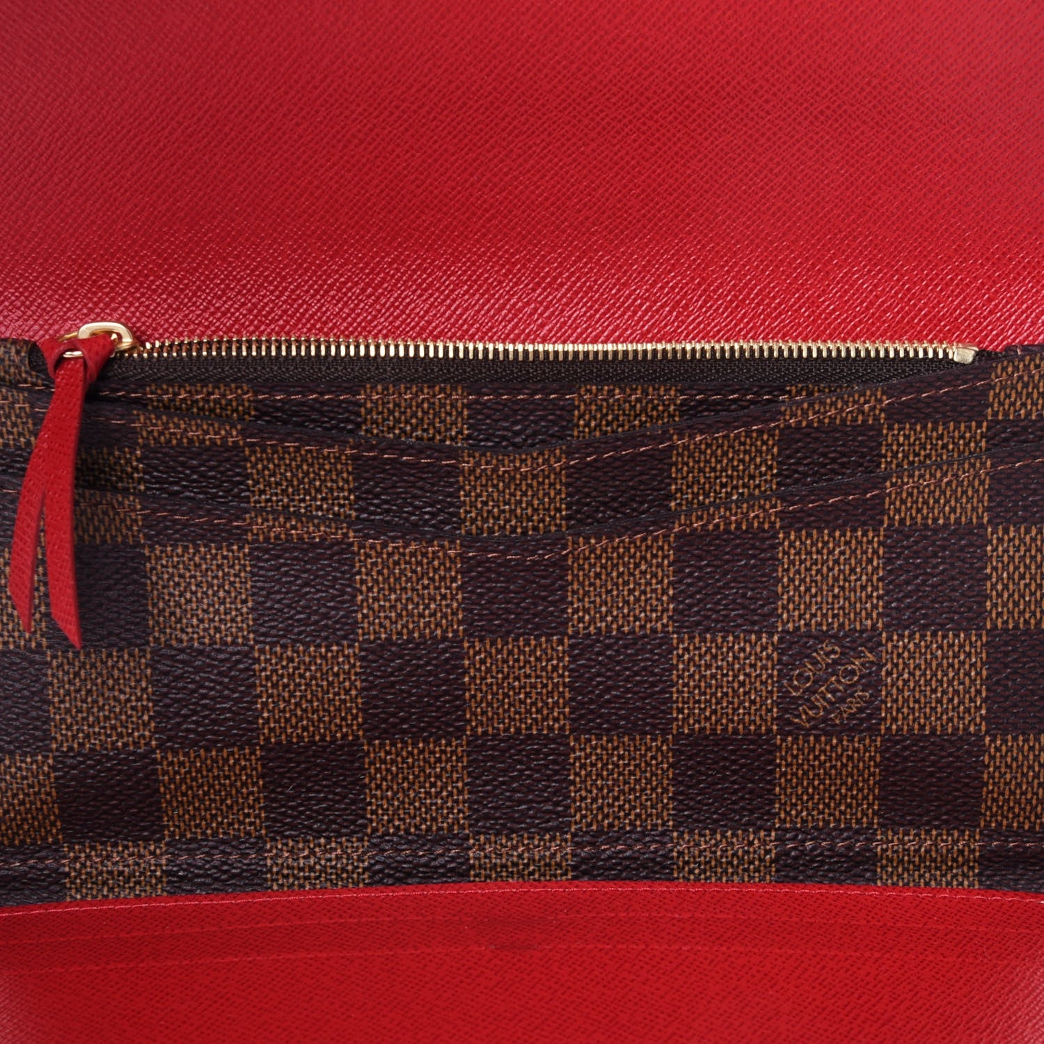 Louis Vuitton Damier Ebene Josephine Wallet Red 11 of 12