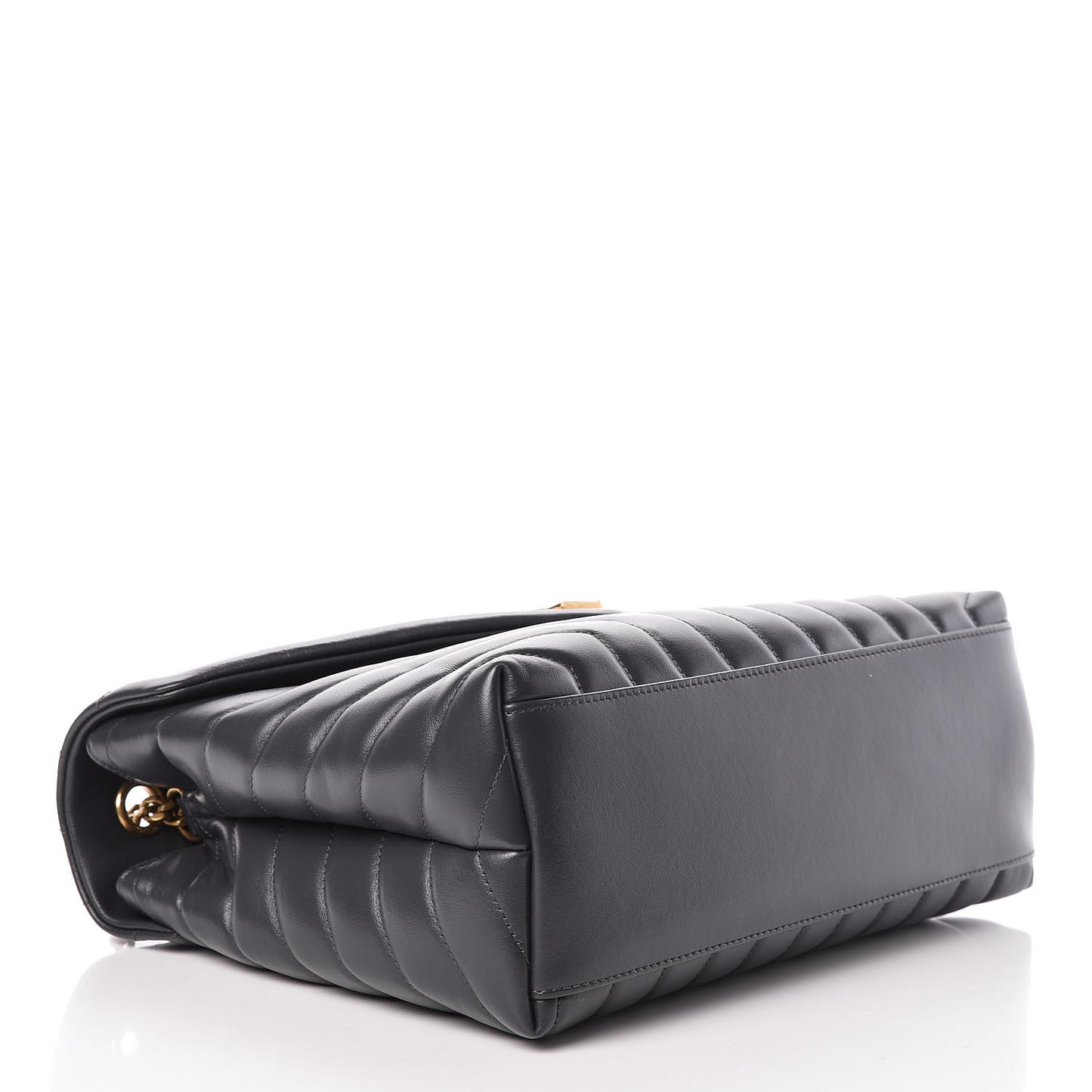 Calfskin Y Quilted Monogram Medium Loulou Chain Satchel Asphalt