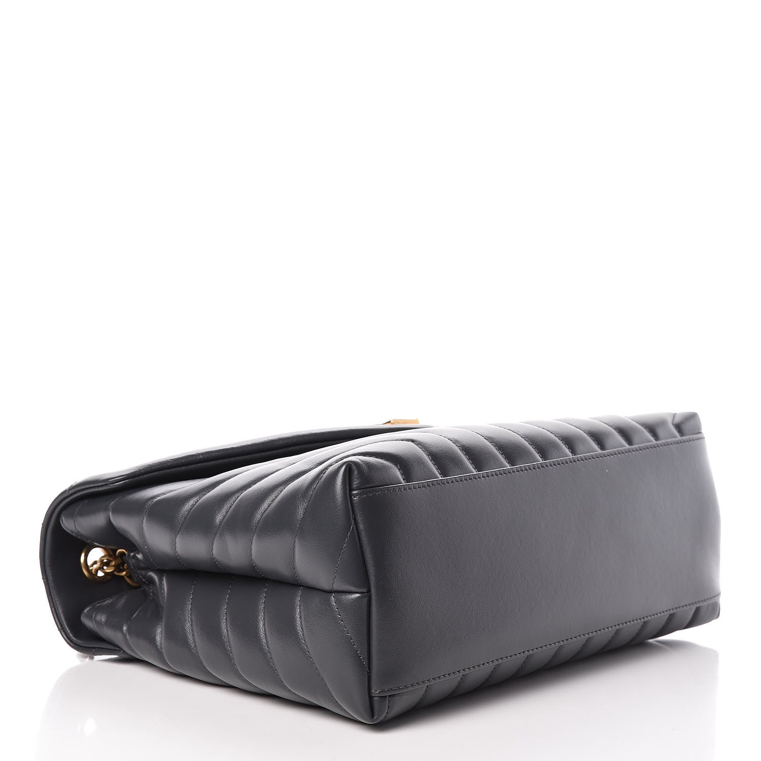Saint Laurent Calfskin Y Quilted Monogram Medium Loulou Chain Satchel Asphalt 4 of 10