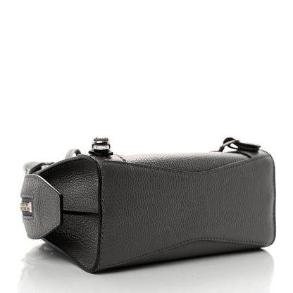 Balenciaga Grained Calfskin Neo Classic Silver Hardware Nano City Crossbody Dark Grey 4 of 9