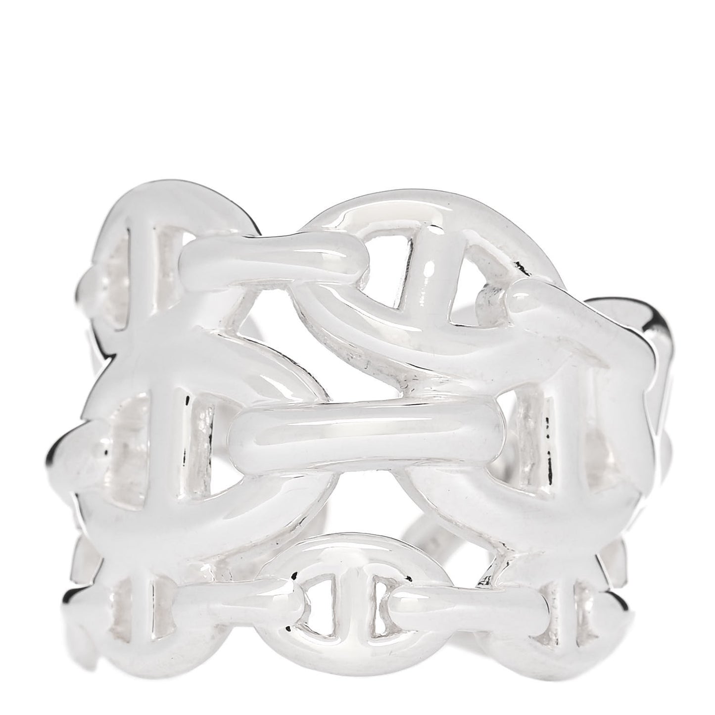 Sterling Silver GM Chaine d'Ancre Enchainee Band Ring 54 6.75