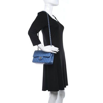 Chanel Caviar Quilted Small Double Flap Blue 2 of 9