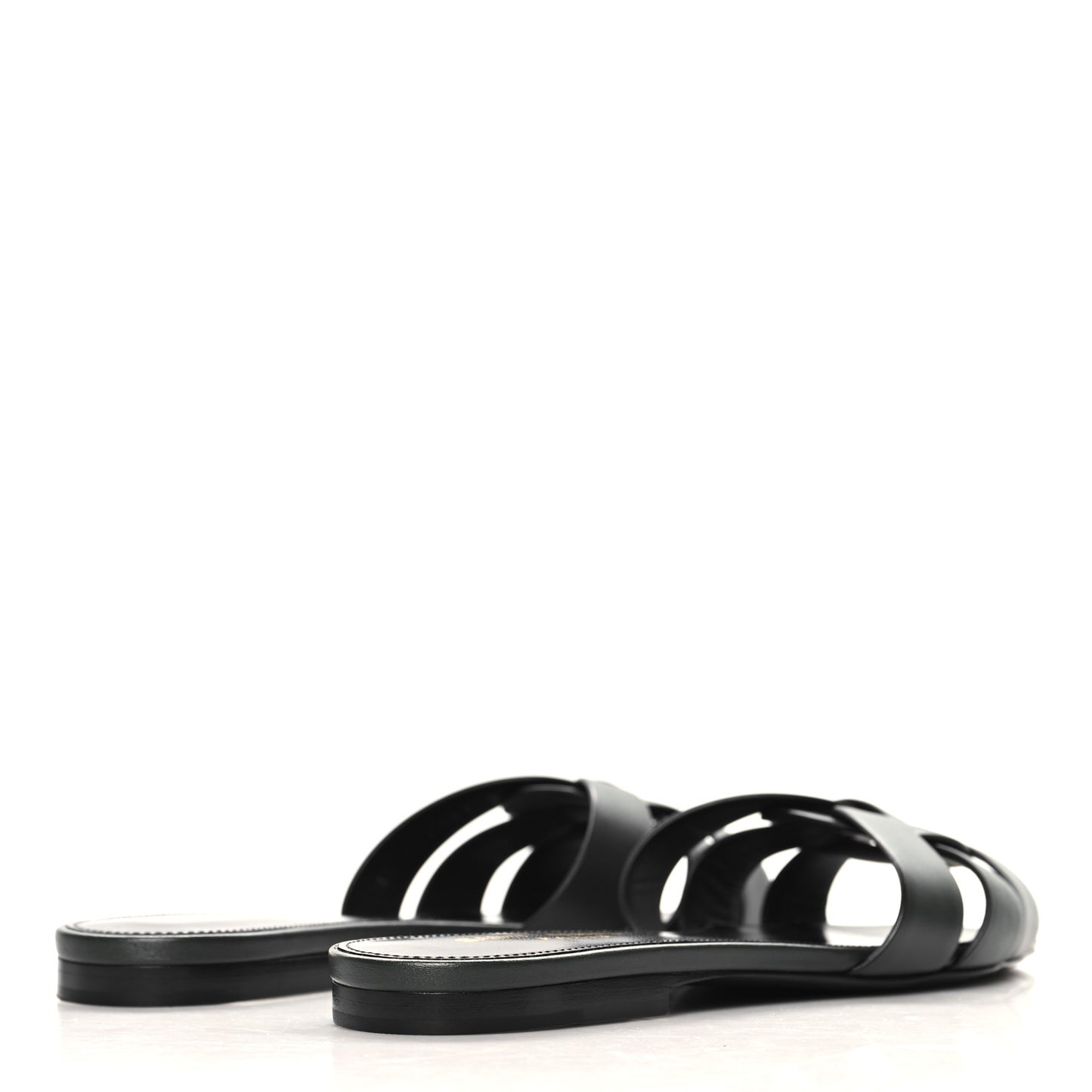 Calfskin Tribute 05 Slide Sandals 37.5 Vert Fonce