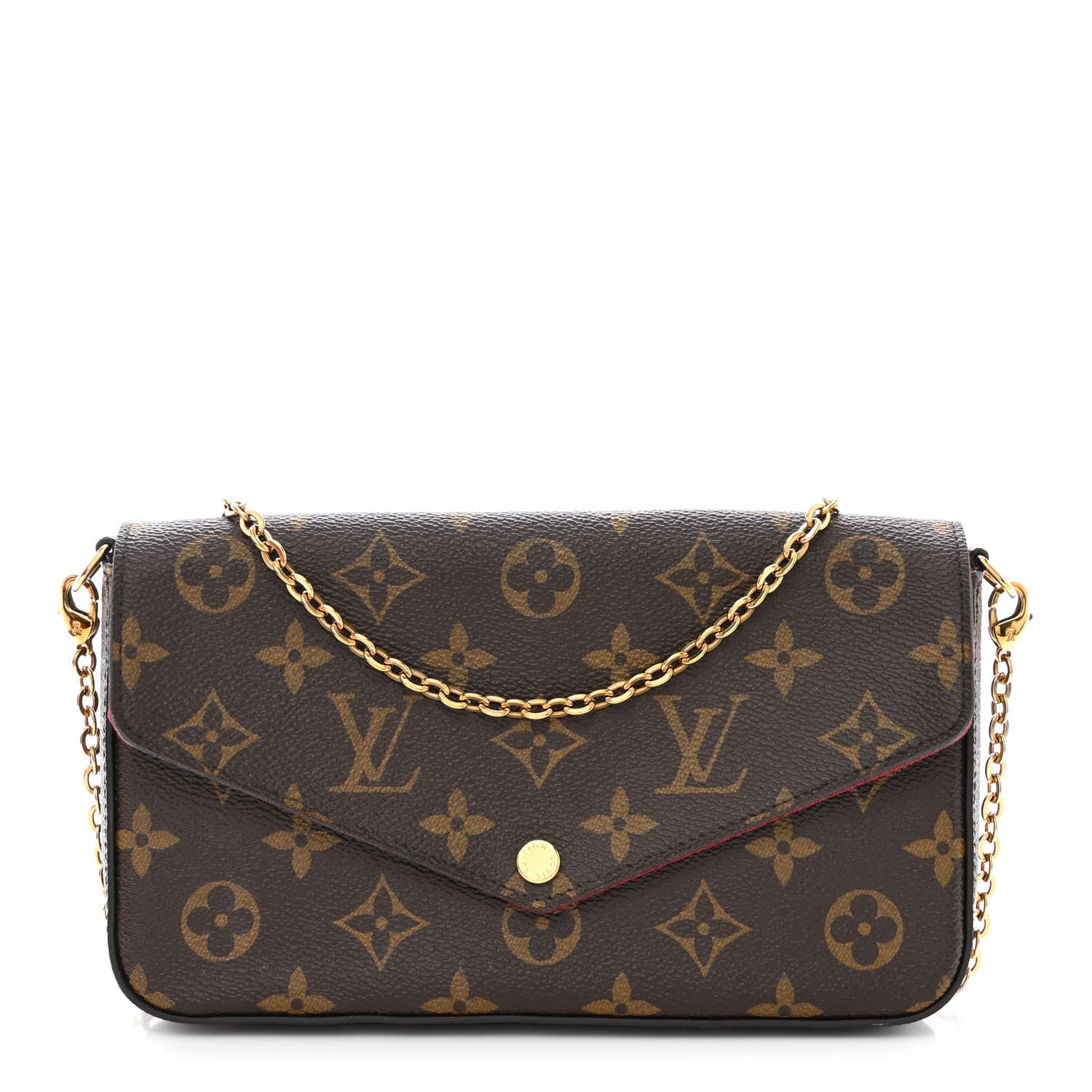 Louis Vuitton Monogram Pochette Felicie Chain Wallet Fuchsia 3 of 14