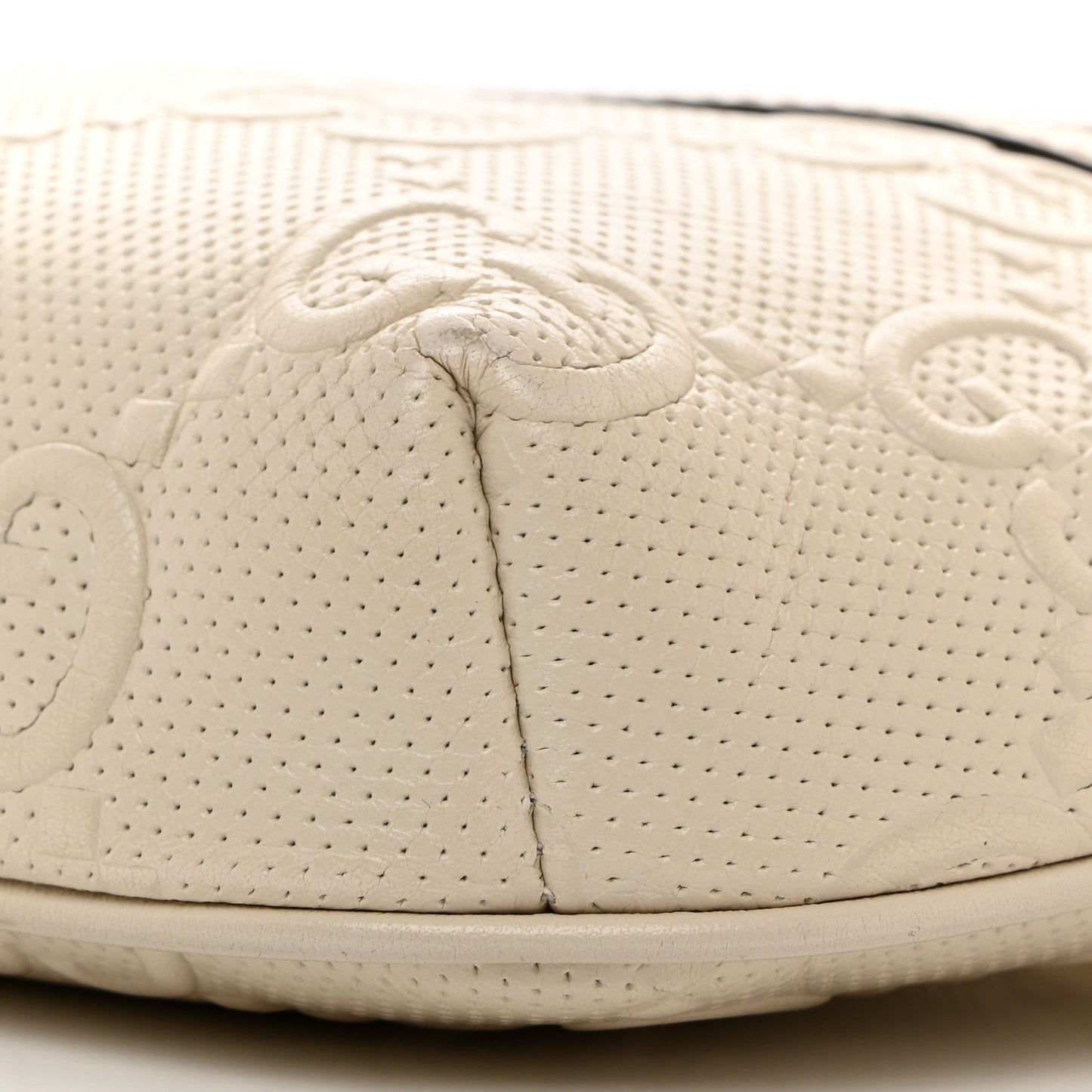 Calfskin GG Tennis Embossed Belt Bag Mystic White