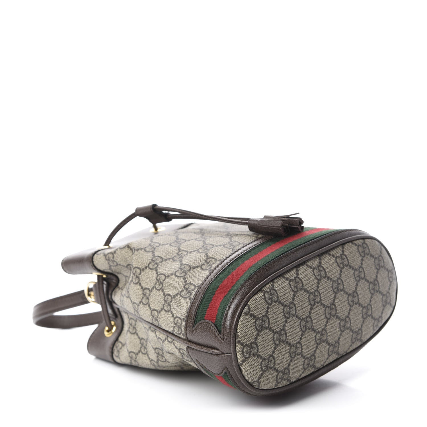 Gucci GG Supreme Monogram Web Small Ophidia Bucket Bag Brown 4 of 11
