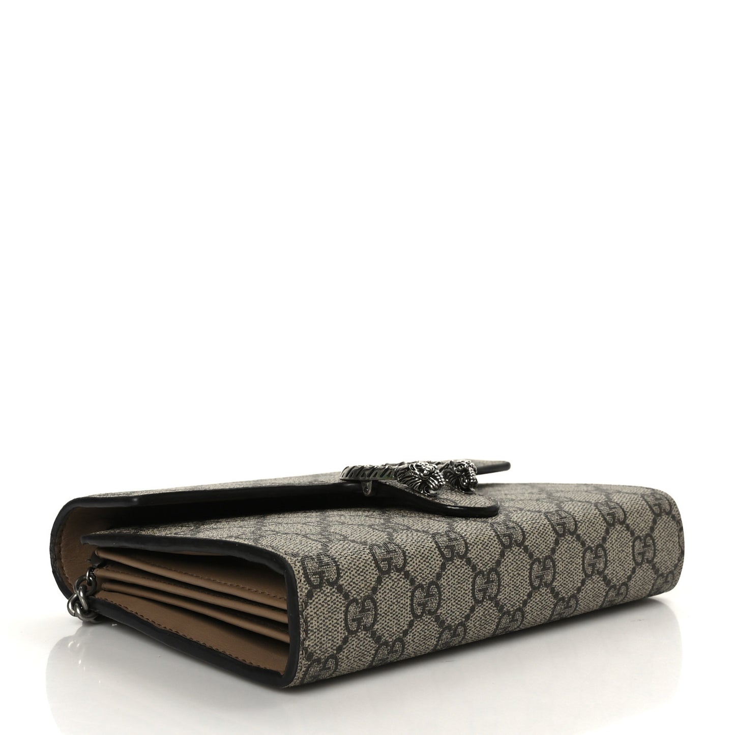 GG Supreme Monogram Mini Dionysus Chain Wallet Beige Taupe