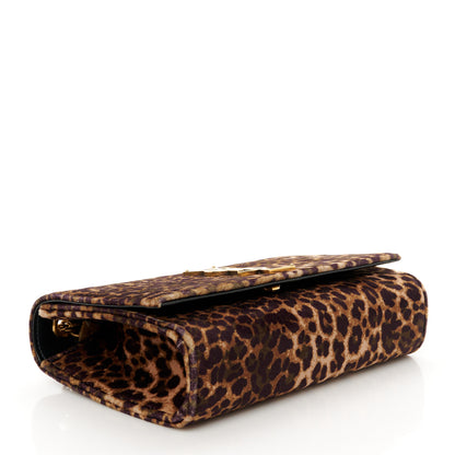 Saint Laurent Velvet Leopard Print Small Monogram Kate Satchel Manto Natural 4 of 11