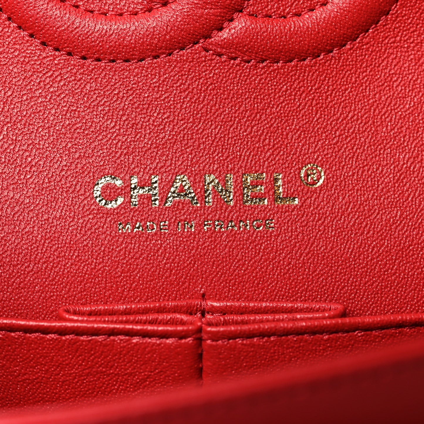 Lambskin Quilted Medium Double Flap Red
