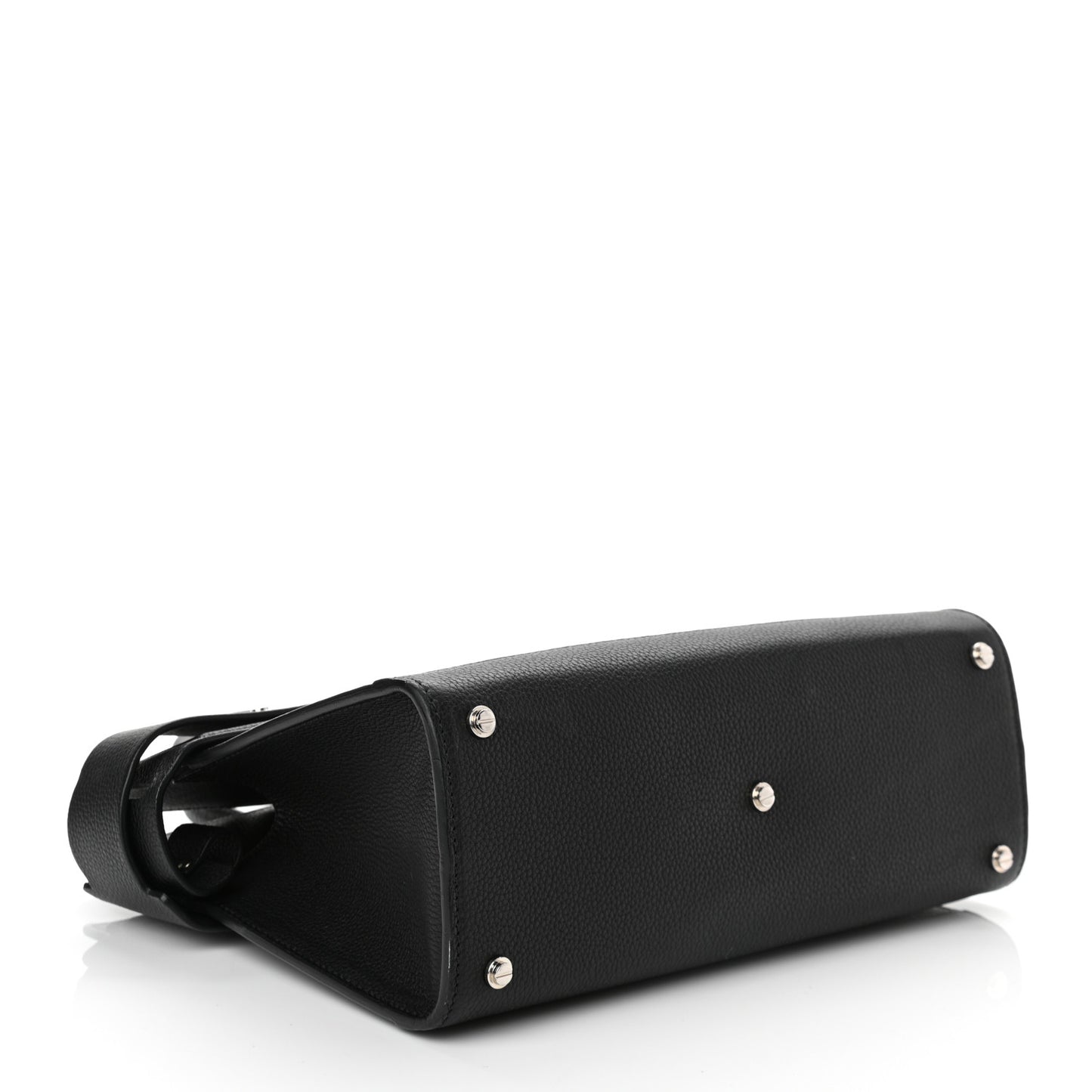 Grained Calfskin Small Horizon Satchel Black