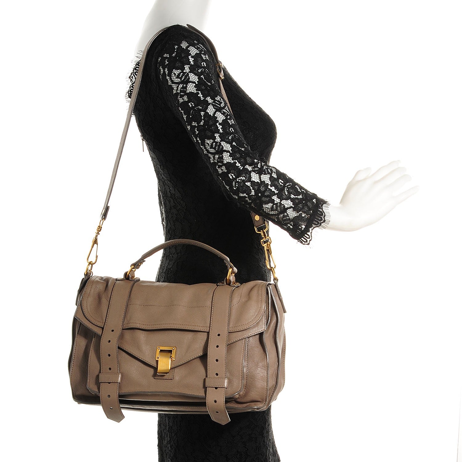 Proenza Schouler Lambskin Medium PS1 Satchel Smoke 2 of 13