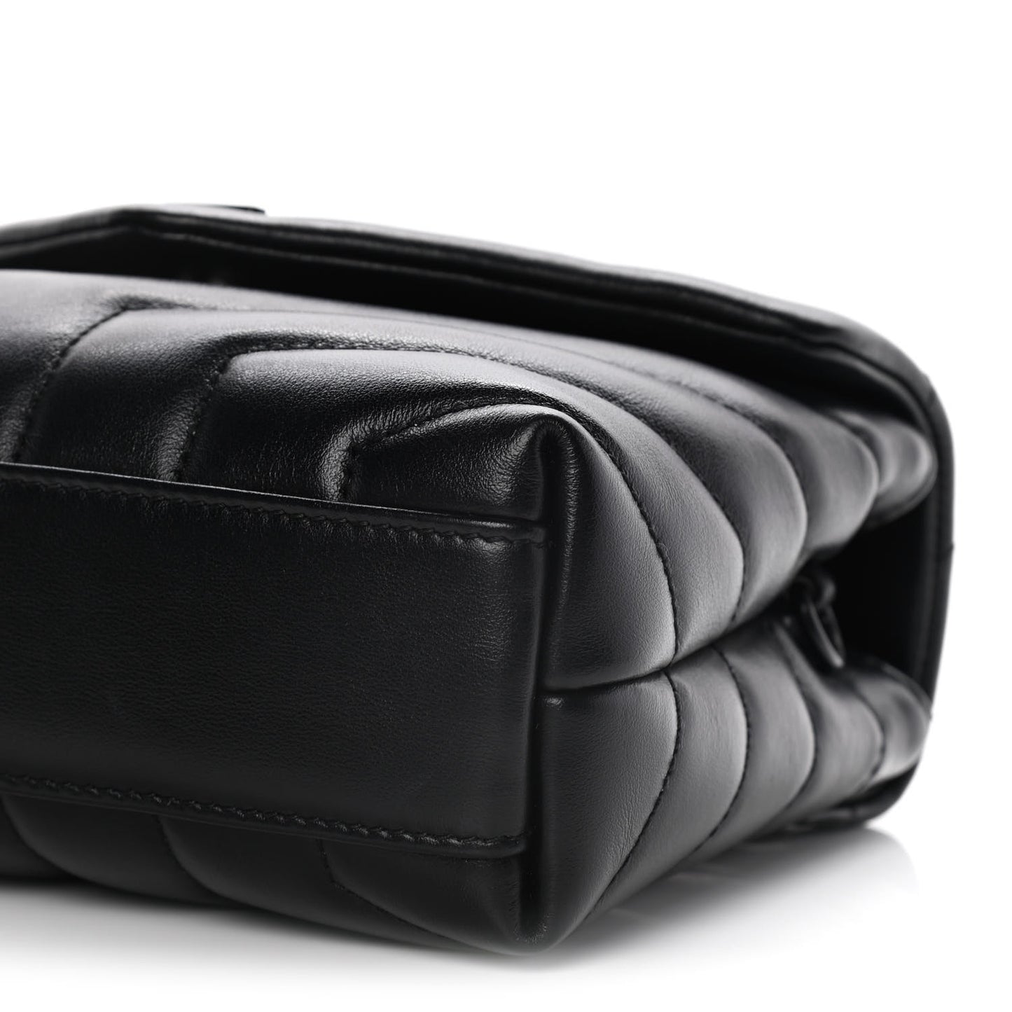 Calfskin Y Quilted Monogram Toy Loulou Crossbody Bag Black