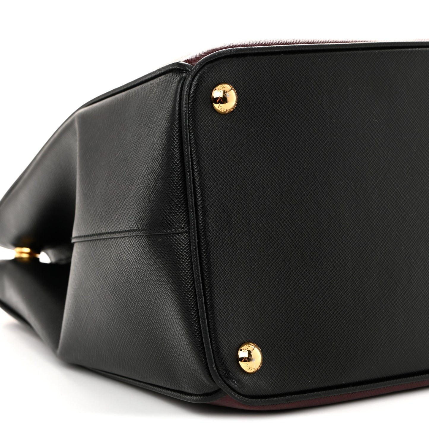 Saffiano Lux Bi-Color Medium Tote Red Black