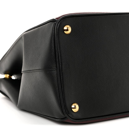 Prada Saffiano Lux Bi-Color Medium Tote Red Black 9 of 14