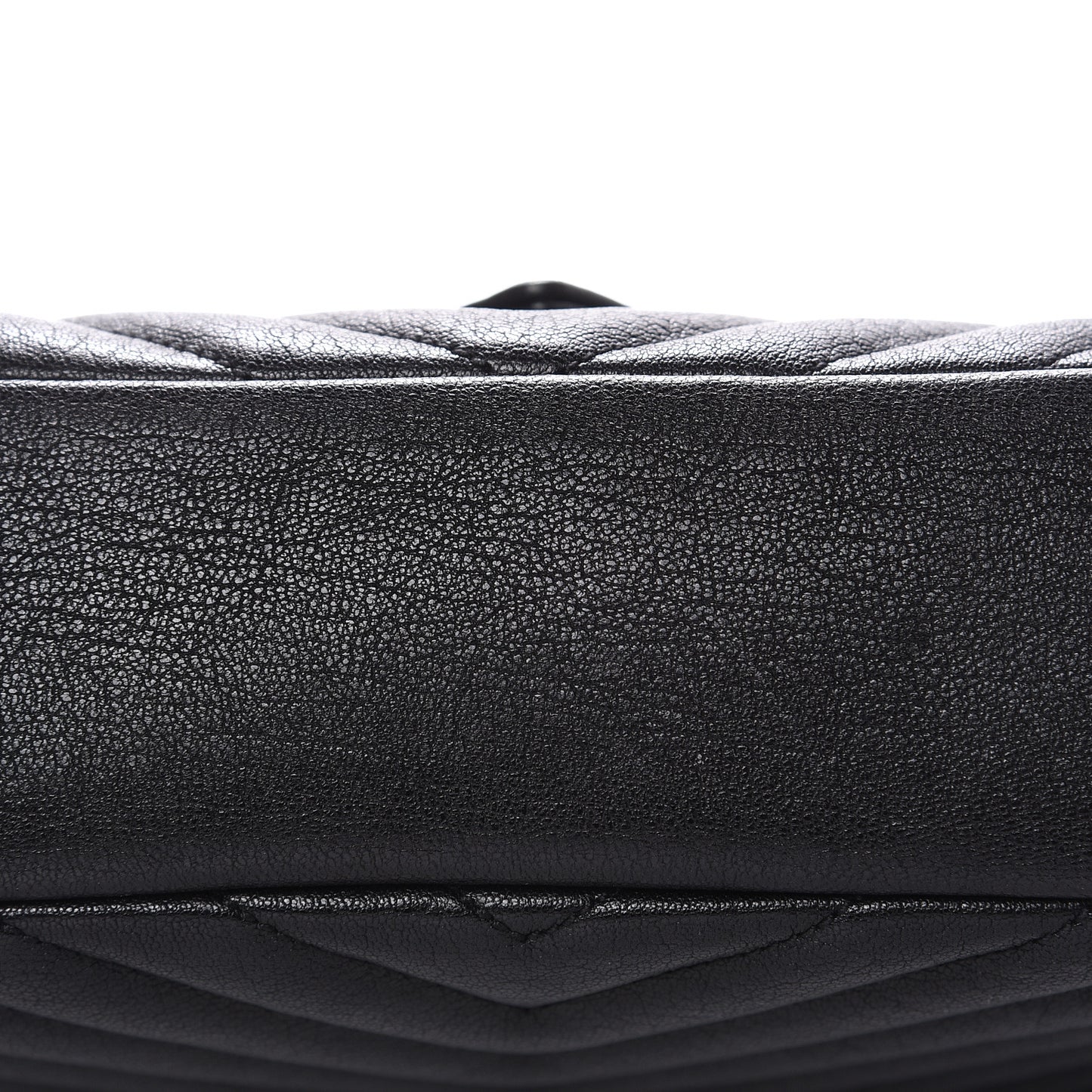 Sheepskin Matelasse Chevron Monogram Medium College Bag Black