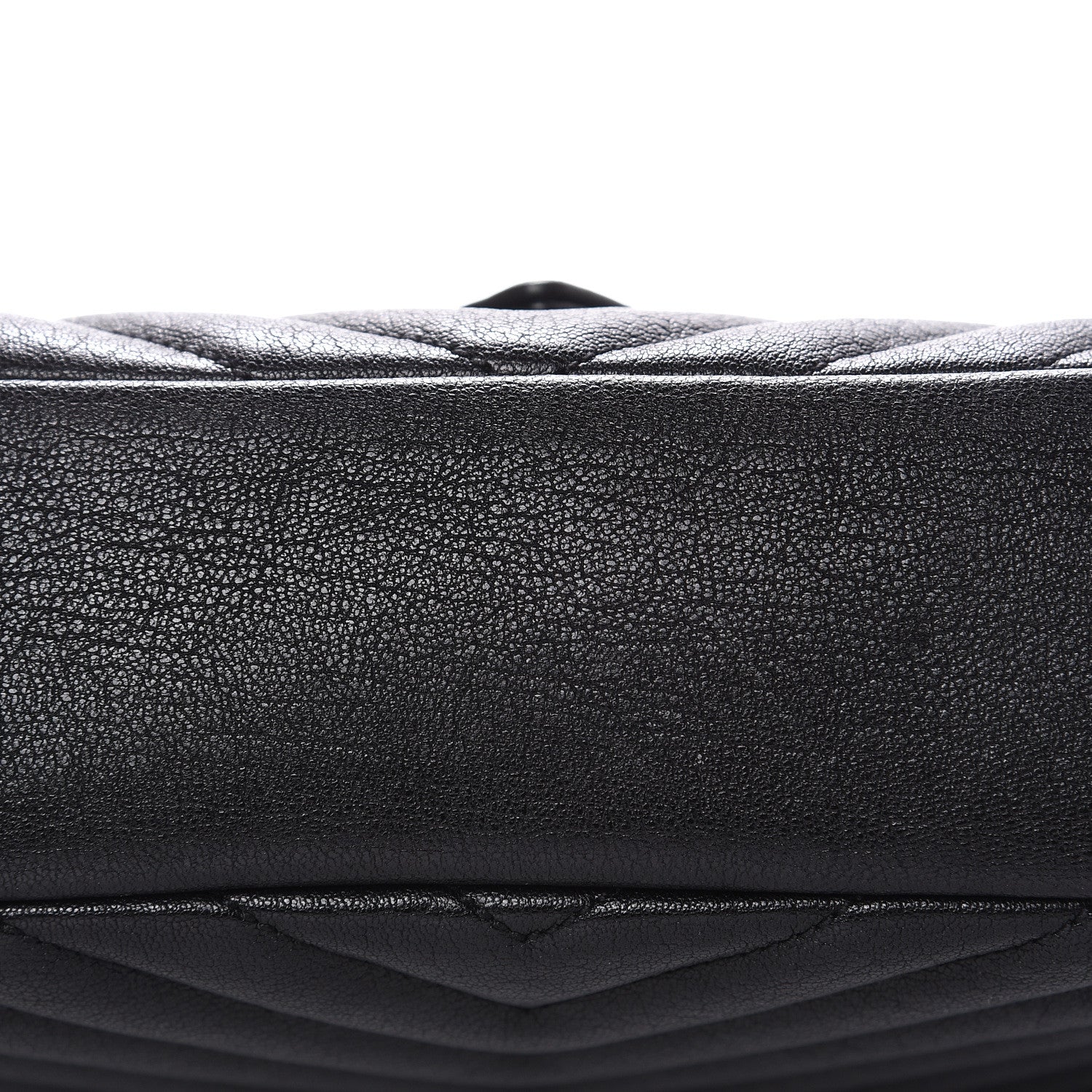 Saint Laurent Sheepskin Matelasse Chevron Monogram Medium College Bag Black 9 of 14