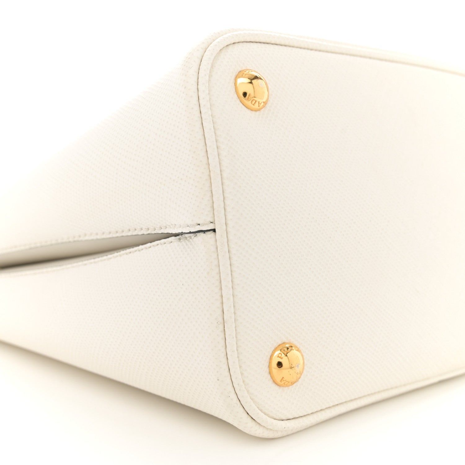 Prada Saffiano Cuir Medium Panier Bucket Bag  Bianco Black 8 of 10