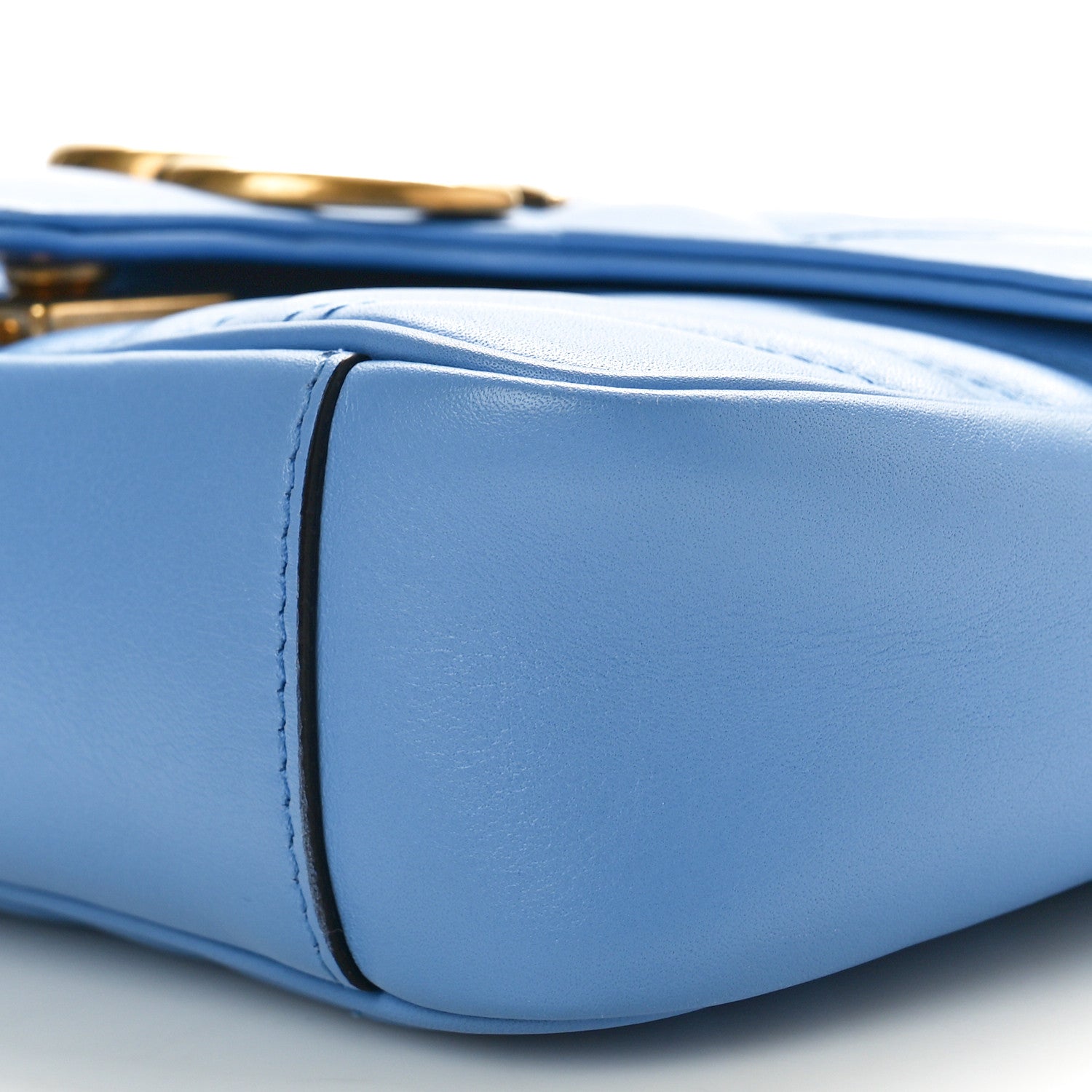 Gucci Calfskin Matelasse Mini GG Marmont Shoulder Bag Clear Sky Blue 10 of 10