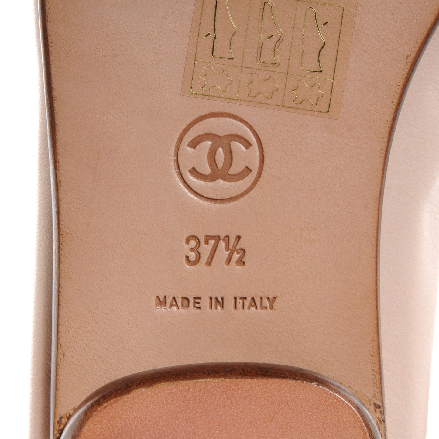 Lambskin CC Bow Flats Beige 37.5