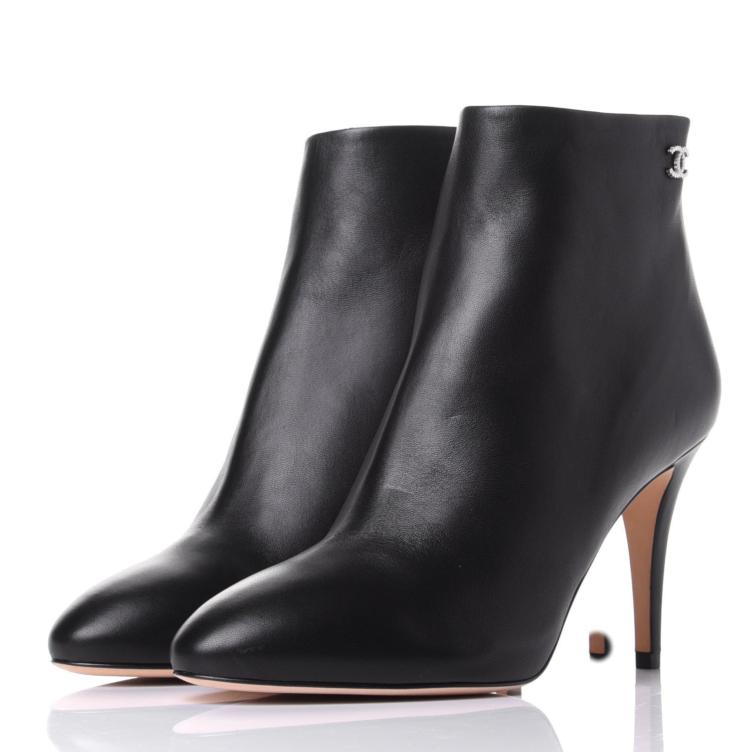 Chanel Lambskin Short Ankle Boots 39 Black 3 of 10