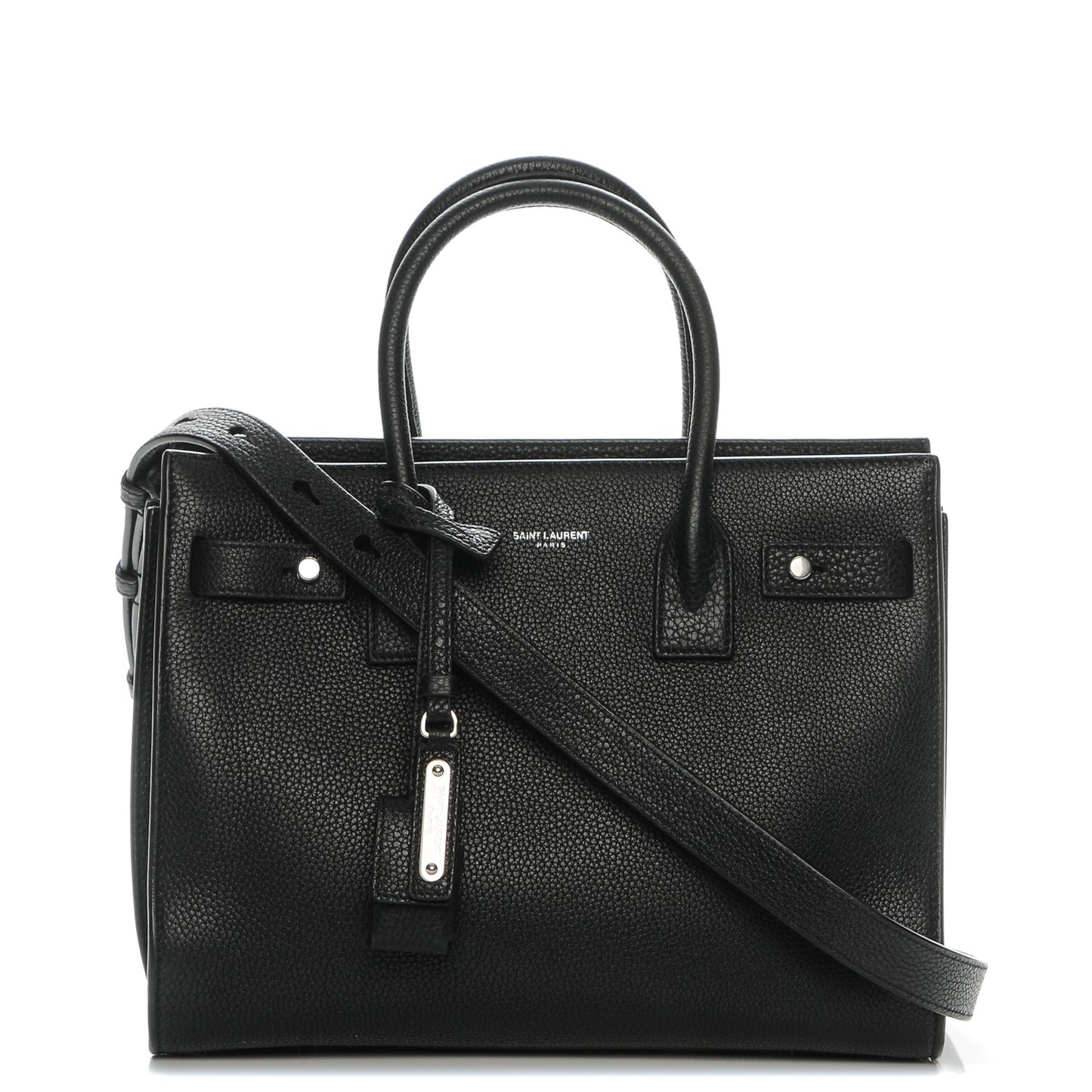 Grained Calfskin Baby Sac De Jour Black