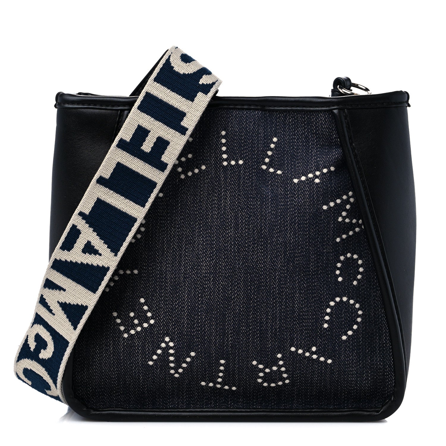 Stella McCartney Eco Alter Denim Perforated Logo Mini Crossbody 1 of 12