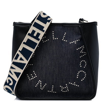 Stella McCartney Eco Alter Denim Perforated Logo Mini Crossbody 1 of 12