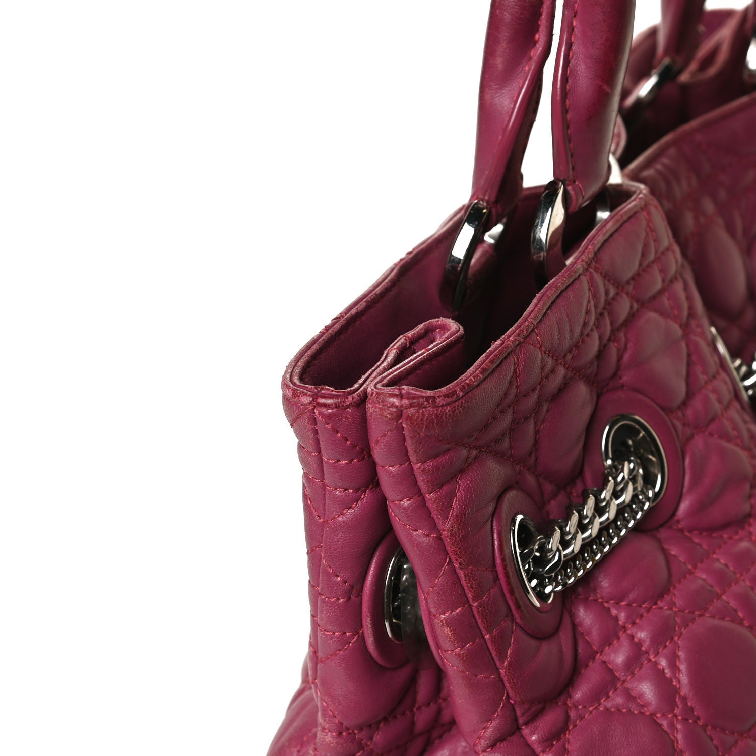 Christian Dior Lambskin Cannage Chri Chri Tote Fuchsia 20 of 24