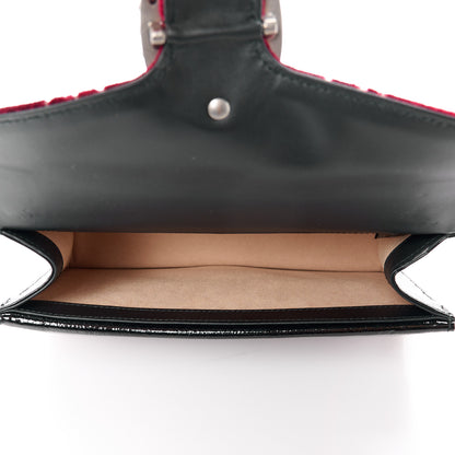 Gucci Velvet Skipper Crystal GG Monogram Small Dionysus Shoulder Bag Red Cipria Black Black Diamond 5 of 11