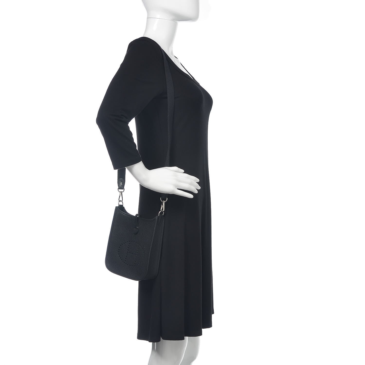 Hermes Taurillon Clemence Evelyne TPM Black 2 of 11