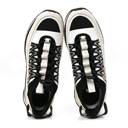 Chanel Fabric Suede Calfskin Sneakers 41 White Black 2 of 9