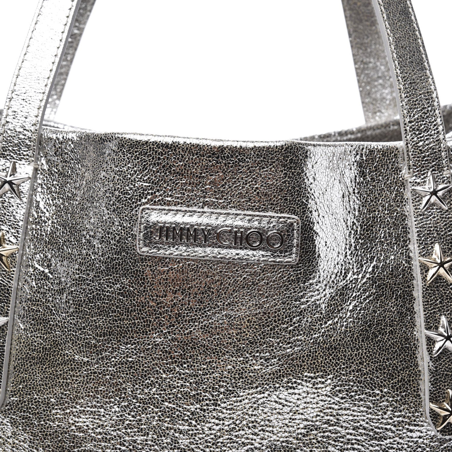 Chanel JIMMY CHOO Metallic Calfskin Sofia Shoulder Bag Silver 9 of 9