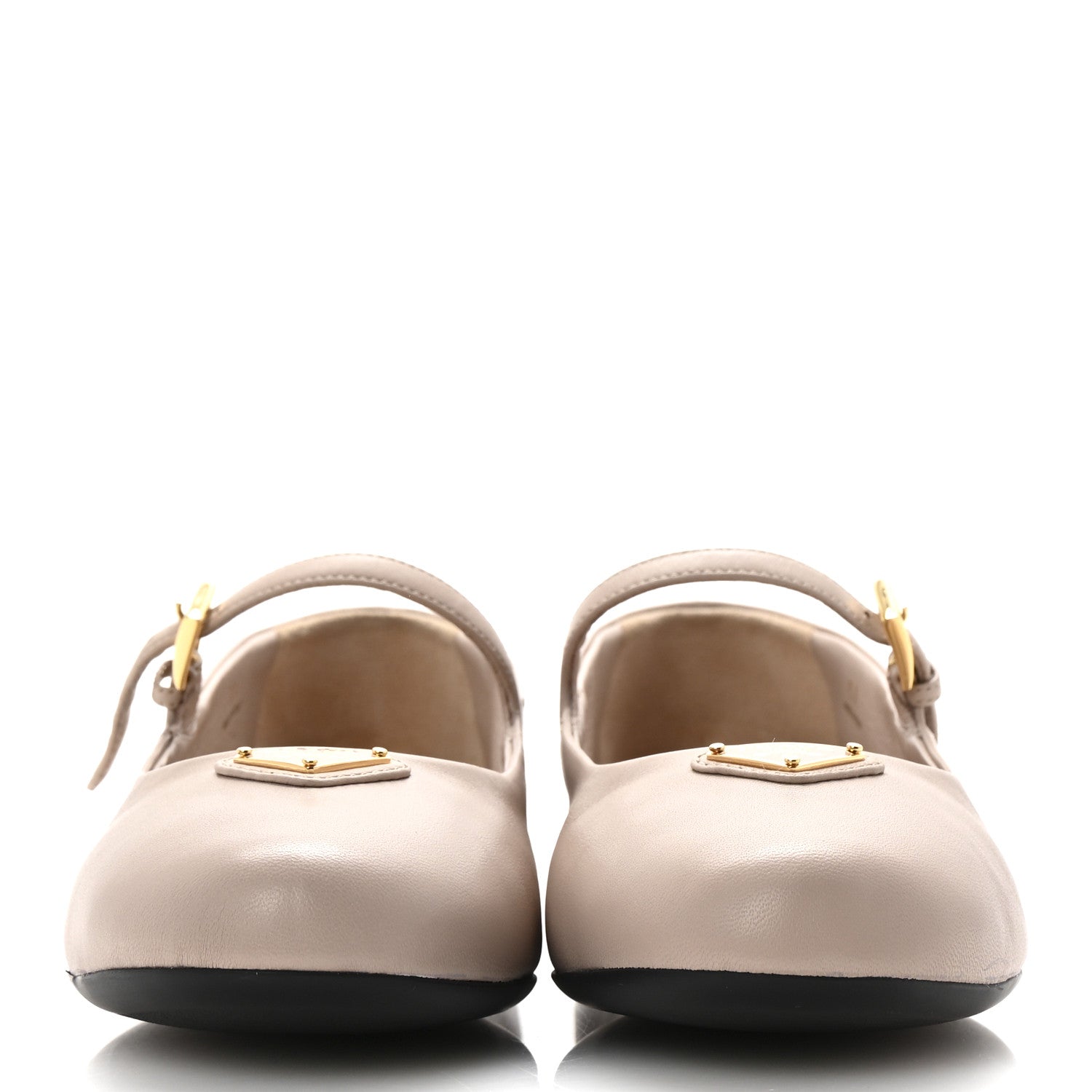 Prada Nappa Triangle Logo Ballerina Flats 37 Powder Pink 3 of 10