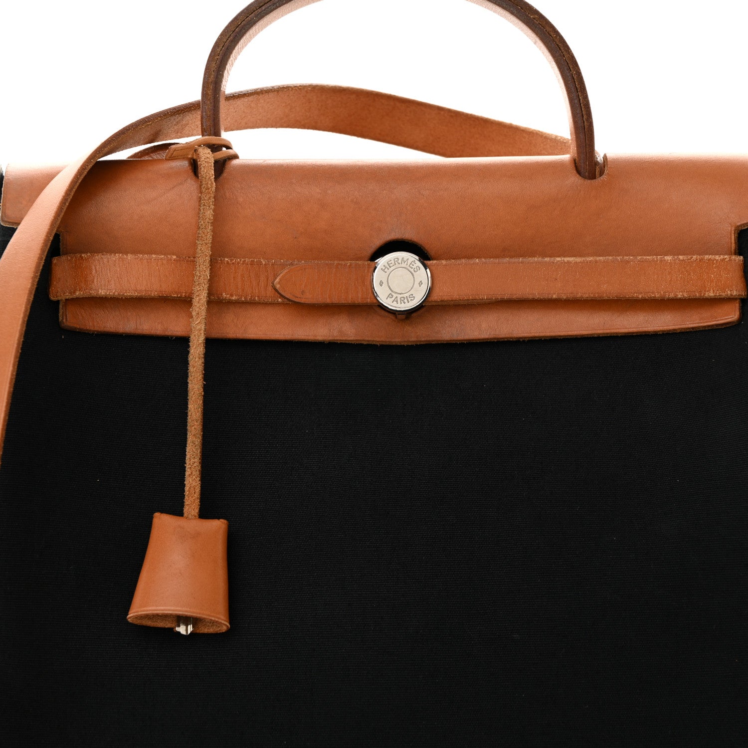 Hermes Vache Hunter Toile Herbag Zip 31 PM Bleu De Malte Natural 7 of 18