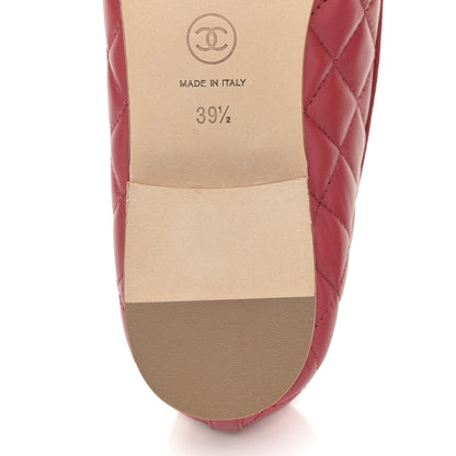 Chanel Lambskin Quilted CC Cap Toe Ballerina Flats 39.5 Light Red 8 of 10