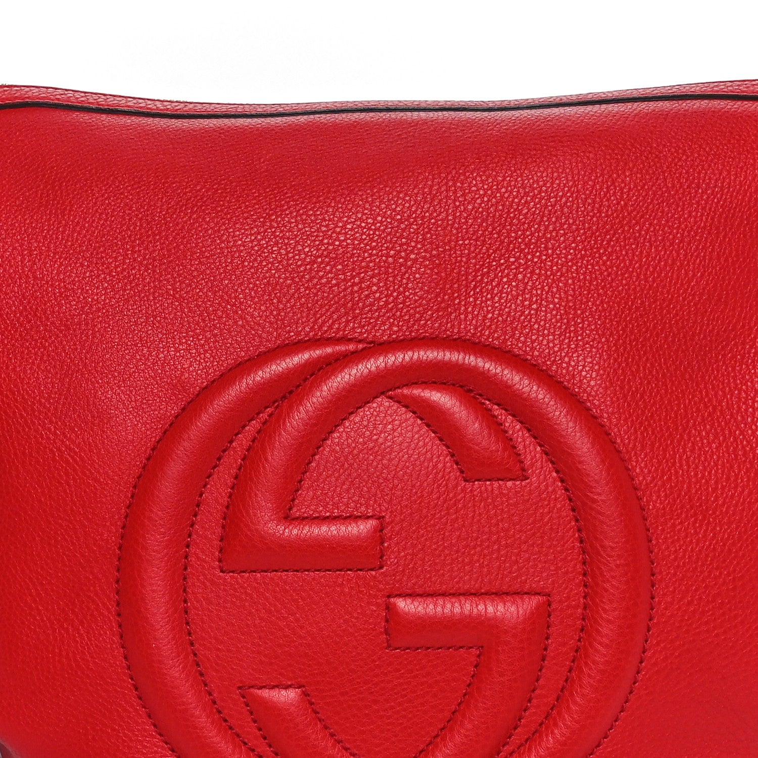 Gucci Pebbled Calfskin Medium Soho Hobo Red 8 of 10