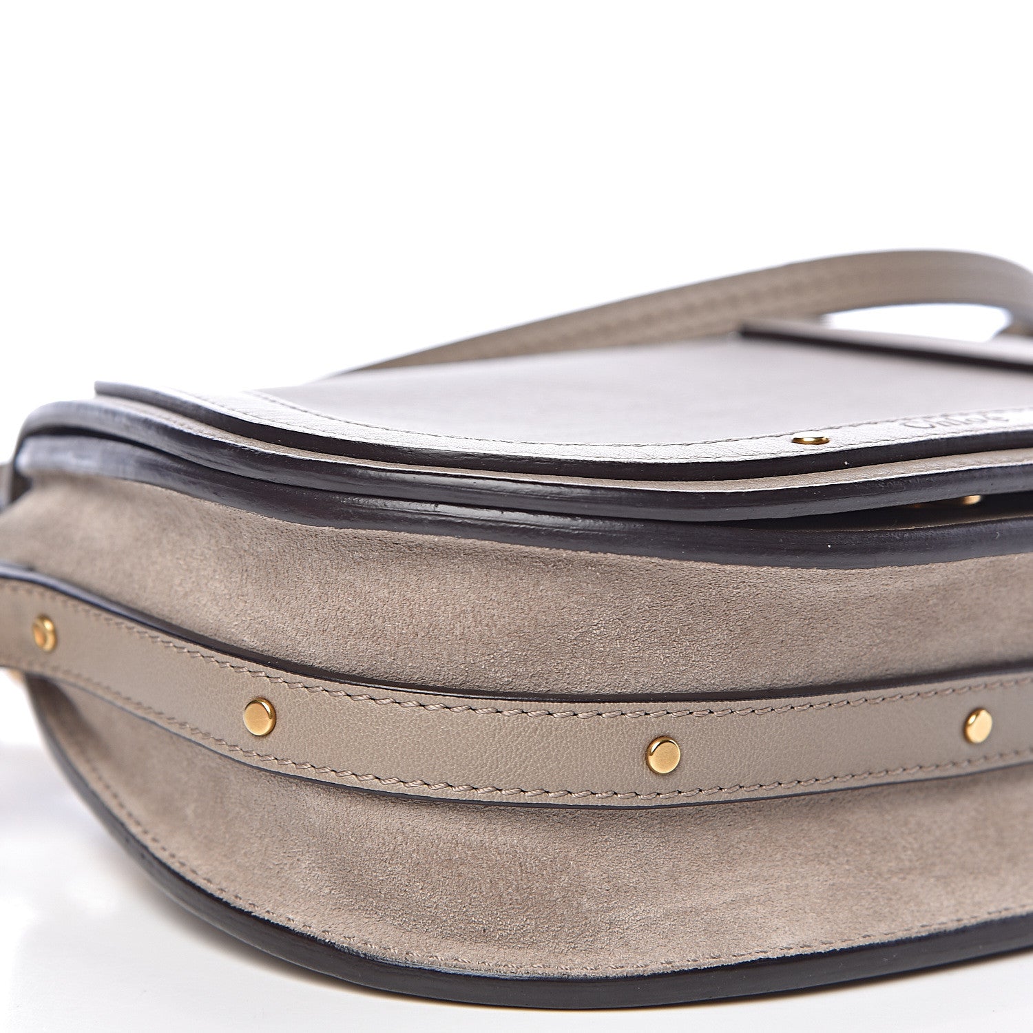 Chloe Calfskin Suede Small Nile Bracelet Bag Motty Grey 7 of 9