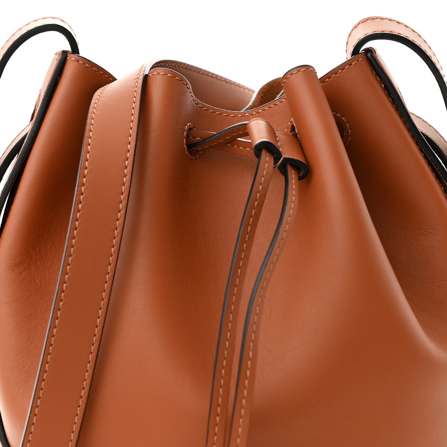 Calfskin Small Balloon Bucket Bag Tan