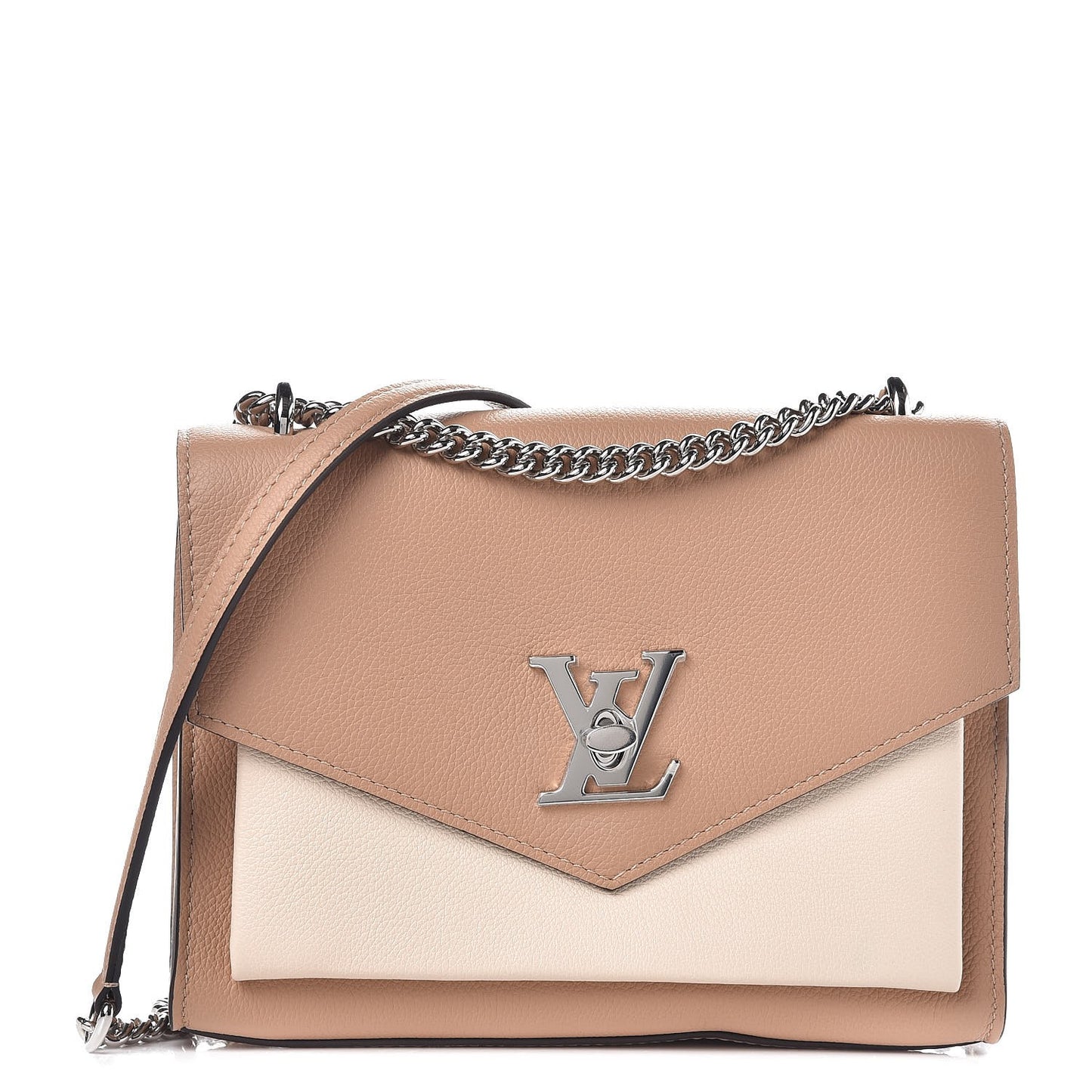 Soft Calfskin Mylockme Chain Bag BB Papyrus Creme