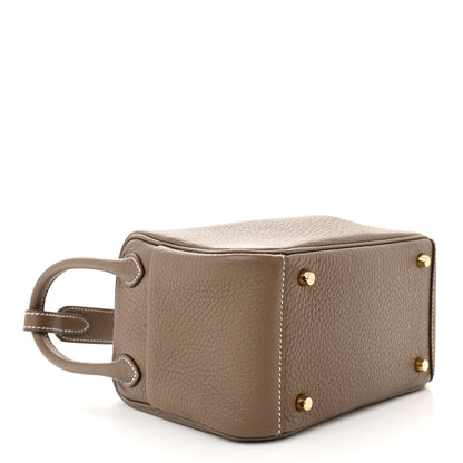 Hermes Taurillon Clemence Mini Lindy 20 Etoupe 4 of 11