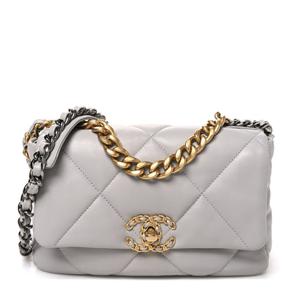 Chanel Goatskin Quilted Medium Chanel 19 Flap Grey 1 of 11
