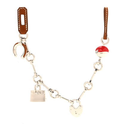 Hermes Palladium Barenia Bijou De Sac Bag Charm Fauve Rouge De Coeur 1 of 5