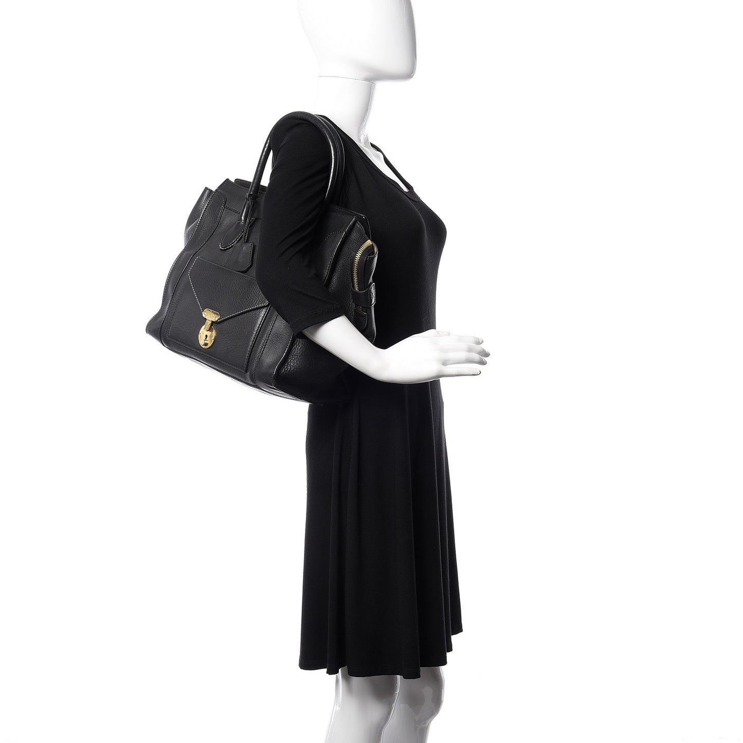 Smooth Calfskin Mini Envelope Luggage Black