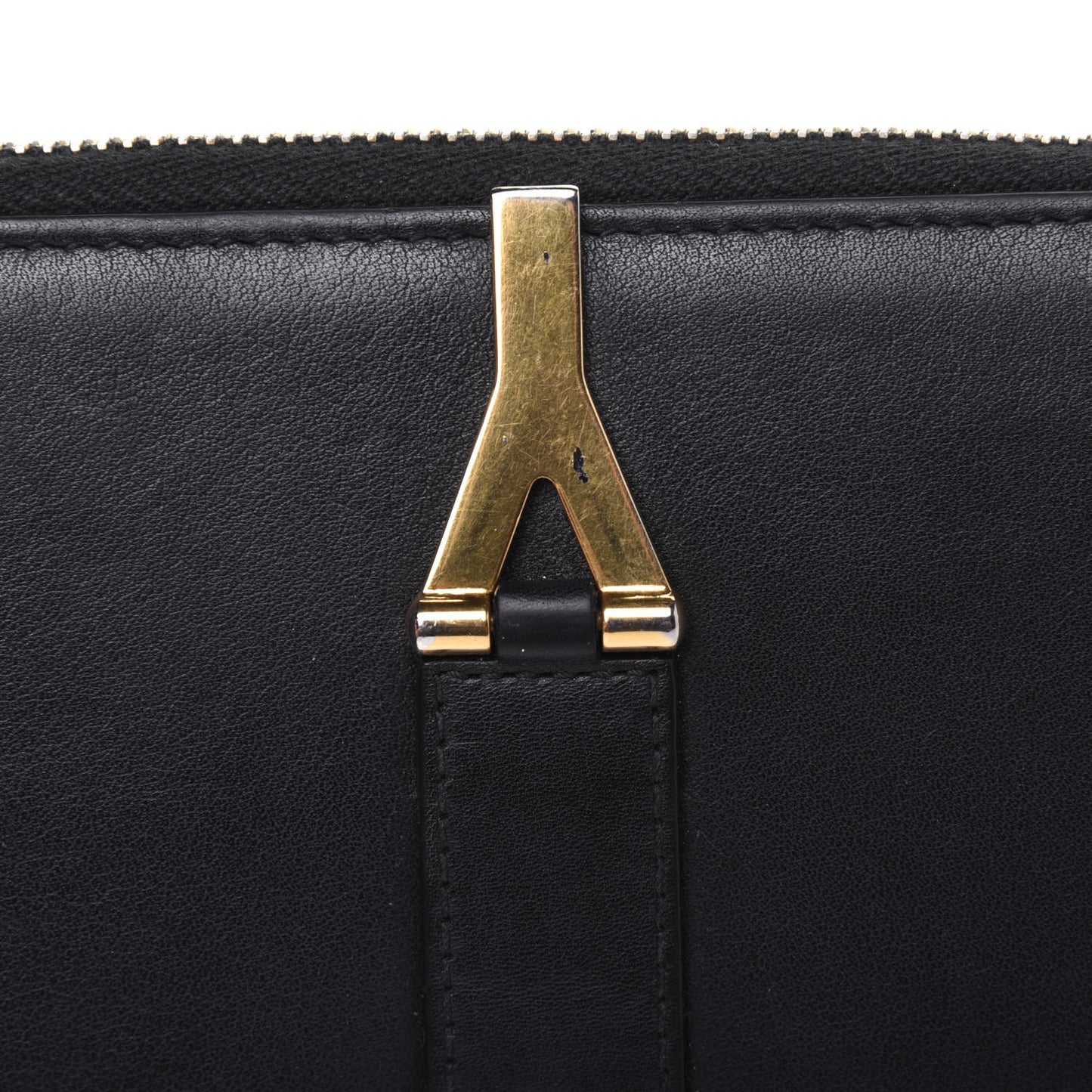 Calfskin Classic Y Ligne Zip Wallet Black