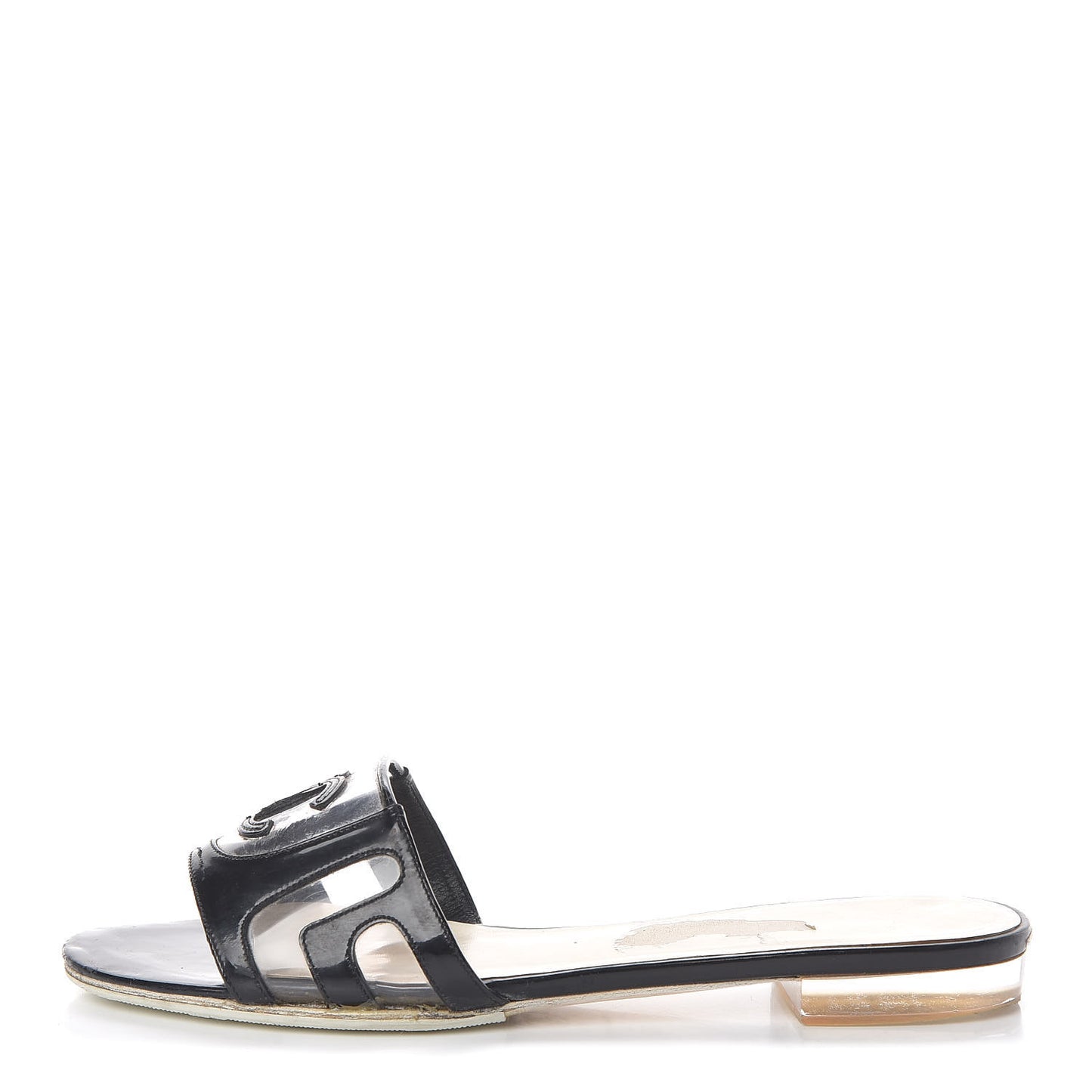 Patent PVC CC Sandals 35 Black