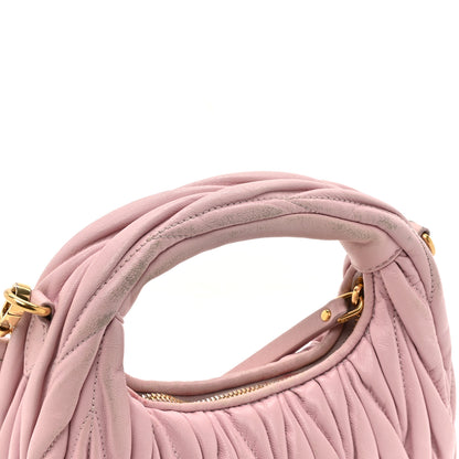 Miu Miu Nappa Matelasse Mini Wander Hobo Alabaster Pink 13 of 13