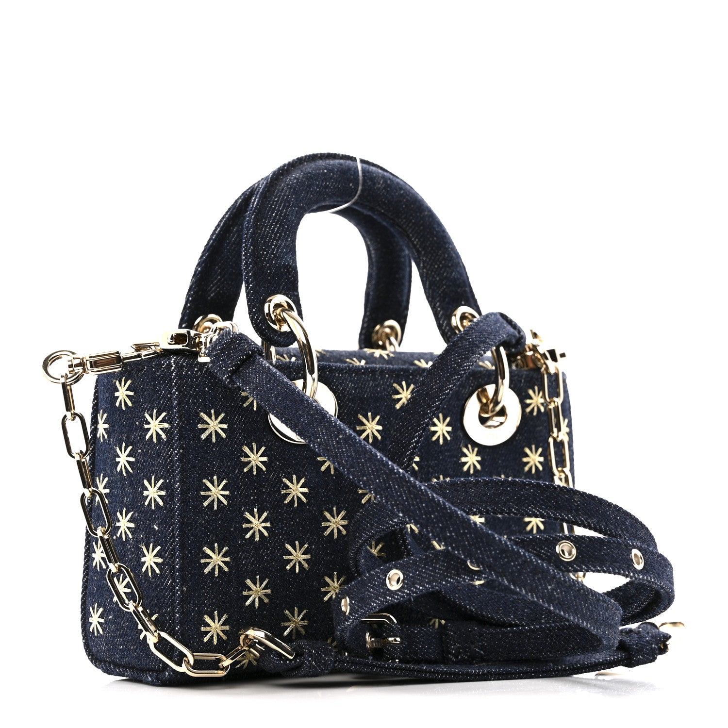 Christian Dior Denim Embroidered Star Lady D-Joy Blue 3 of 11